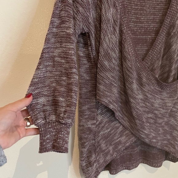 Express S Purple Knit Wrap Front Cross Sweater - Picture 3 of 8